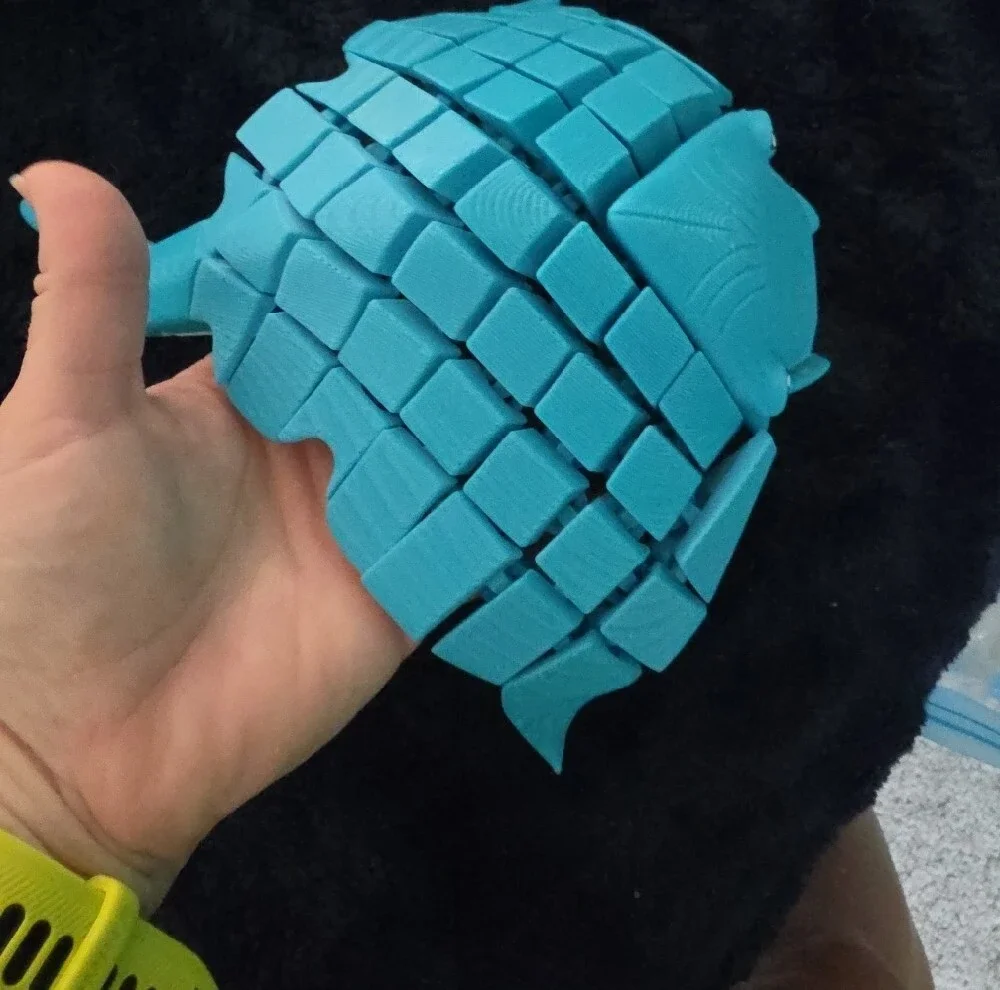 Turquoise Manta Ray 3d Printed